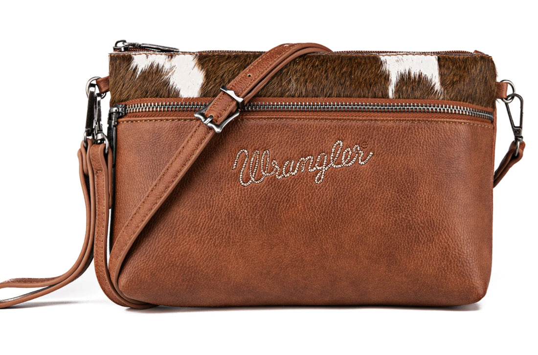 Wrangler Hair-On Crossbody Leather Purse