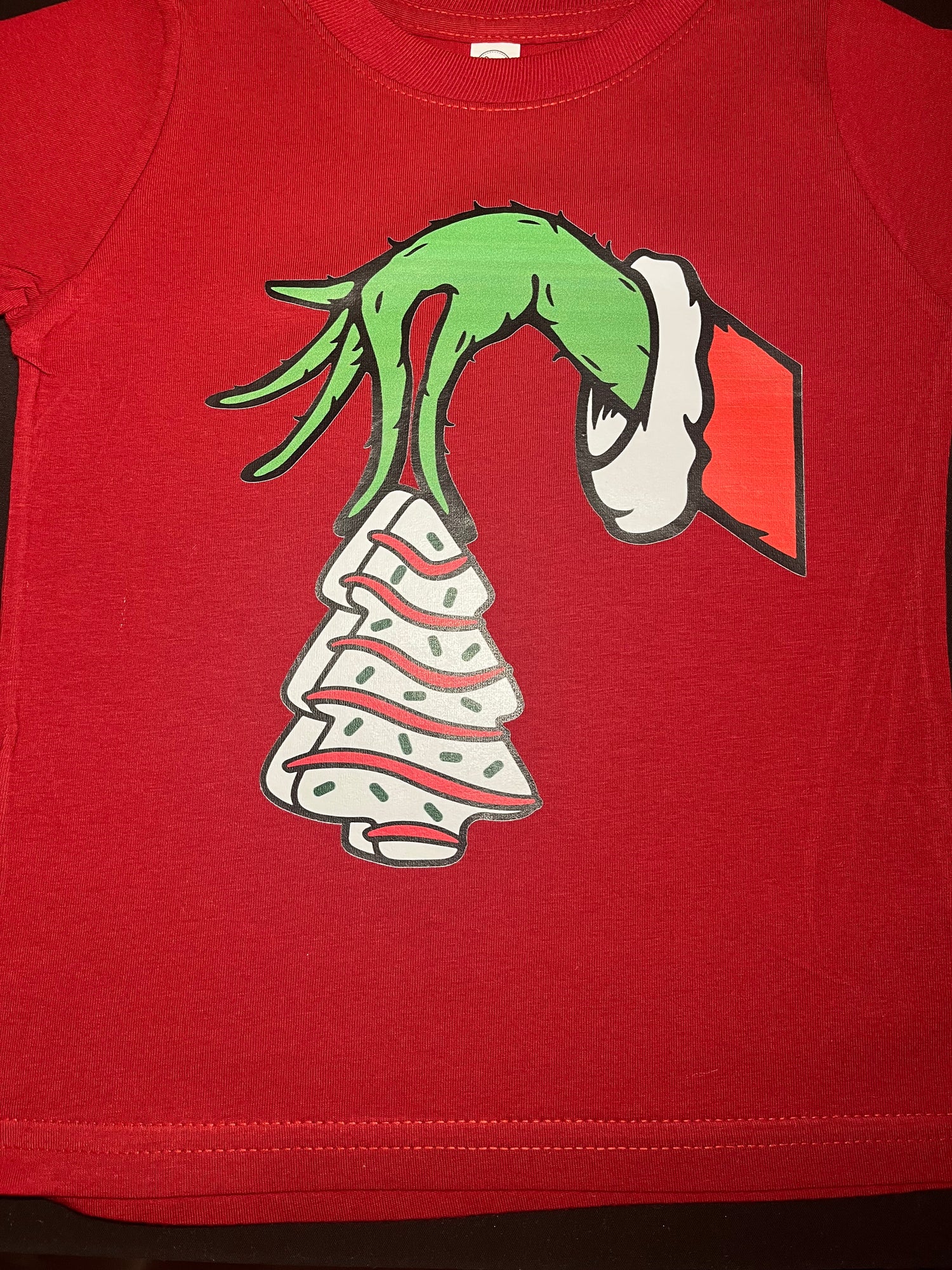 Grinch Stealing Christmas Tree Cake Graphic Tee