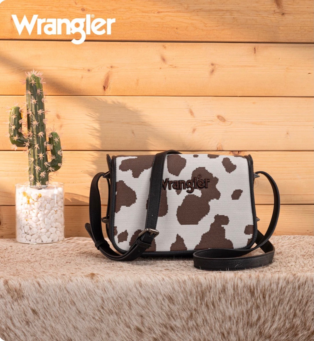 Wrangler Cow Print Crossbody Purse