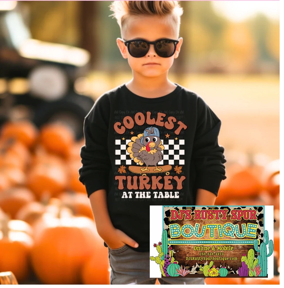 Cutest / Coolest Turkey At the Table Youth Graphic Shirts