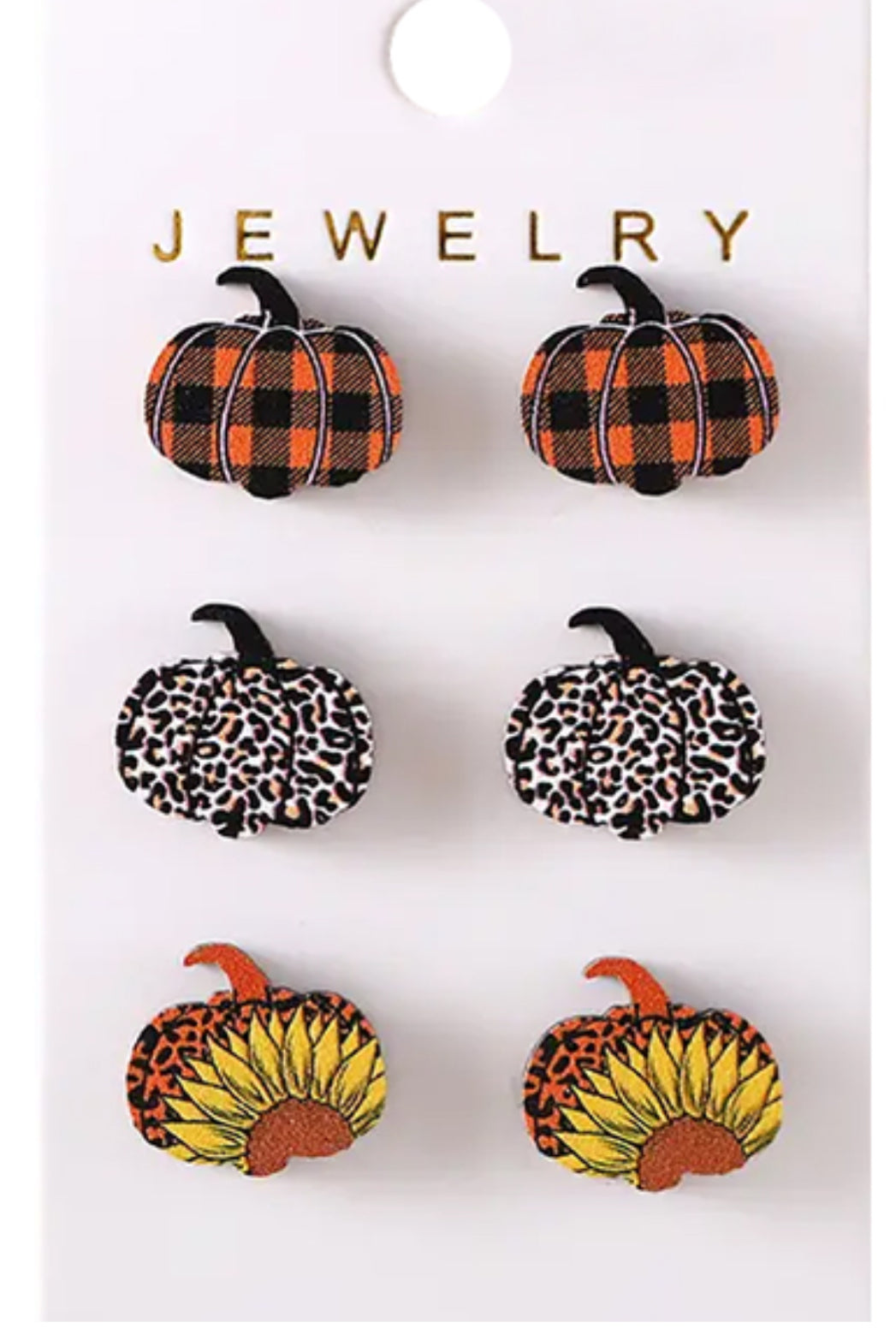 3 Piece Pumpkin Stud Earrings