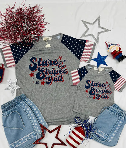 Stars &amp; Stripes Y’all Graphic Tee- Childs