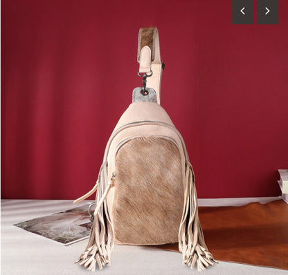 Montana West Hair-On Cowhide Sling Handbag