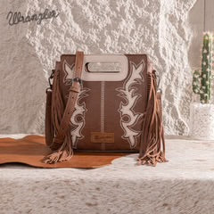 Wrangler Top Handle Boot Scroll Fringe Tote/Crossbody Purse