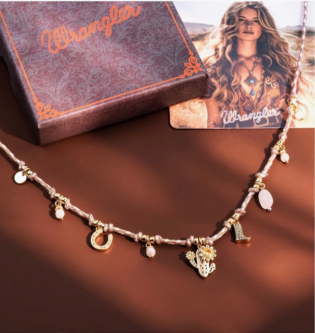Wrangler Braided Charm Necklace
