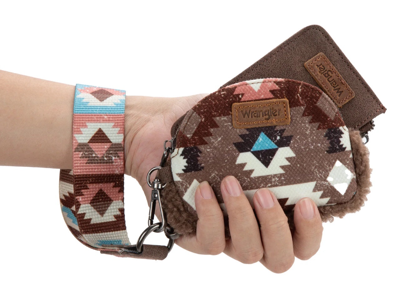 Wrangler Southwestern Art Print Dual Pouch Wristlet