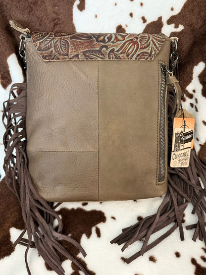Genuine Leather Tooled Cowhide Conceal Carry Purse