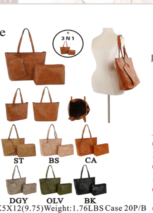 Large ChillX 2-in1 Handbag with Braided Handles and Pocket