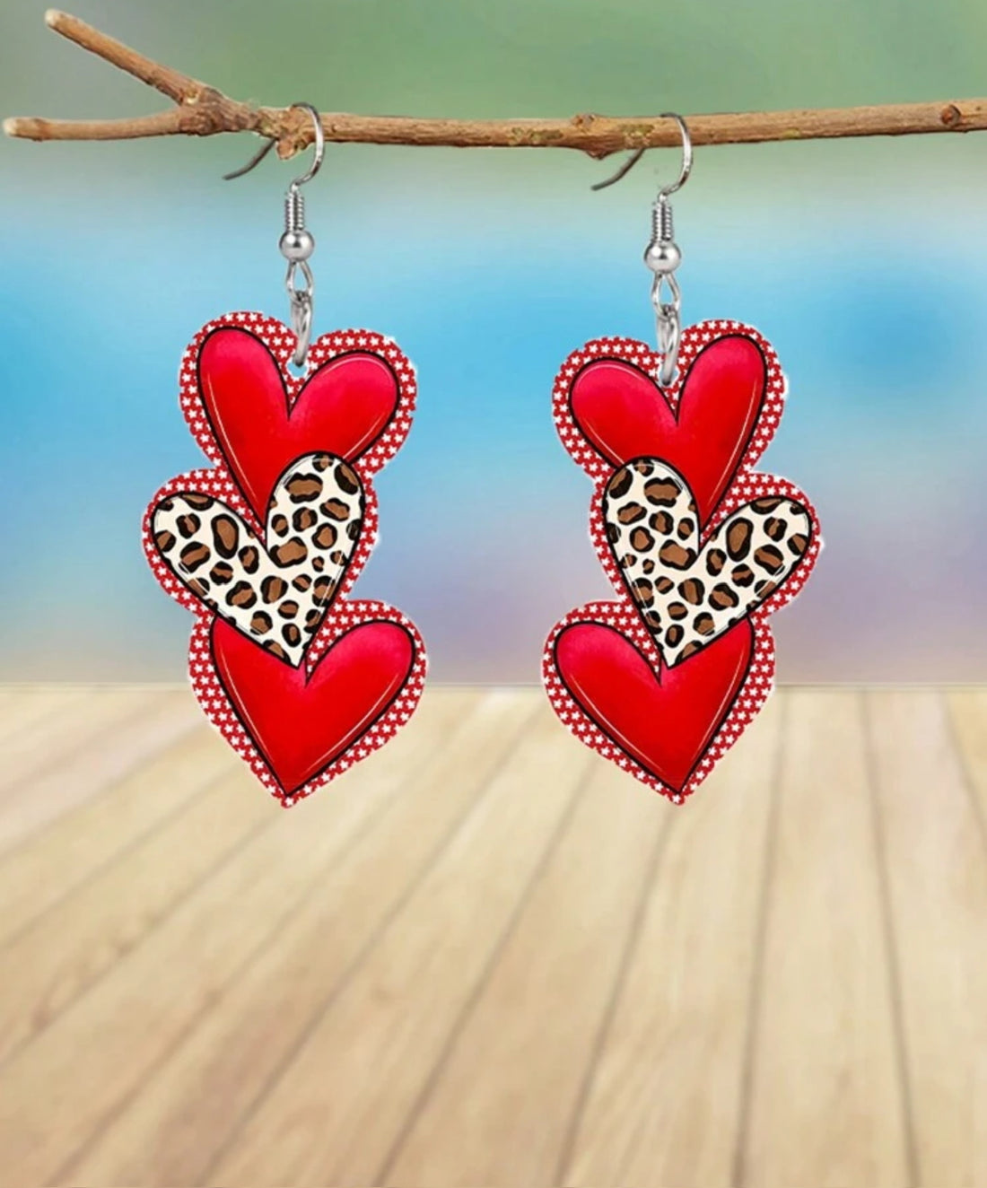 Fashion Acrylic Heart Dangle Earrings