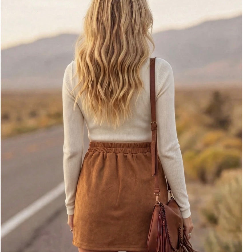 Western Casual Fringe Skirt