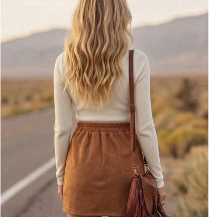 Western Casual Fringe Skirt