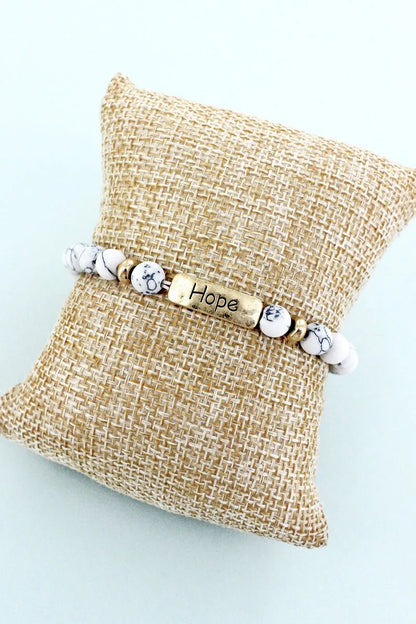 Crystal Avenue Goldtone Semi-Precious Stone Stretch Bracelets