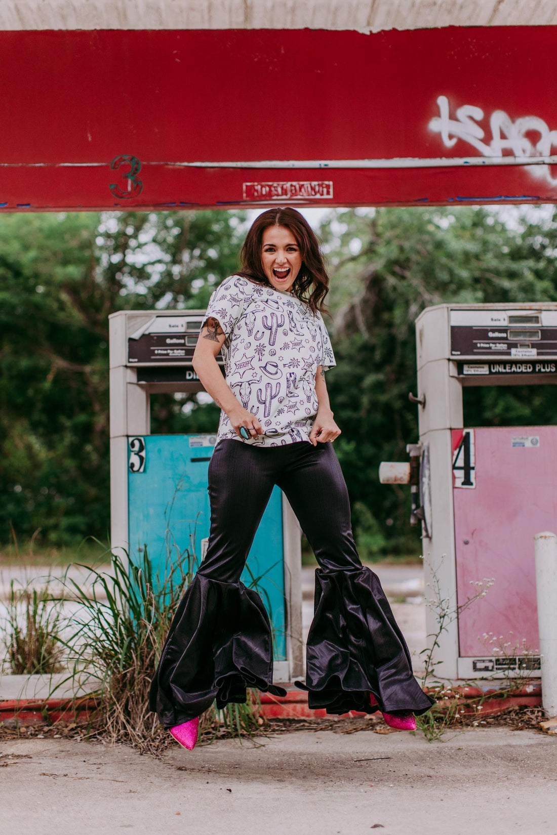 Sheriff Justice Western Print Top