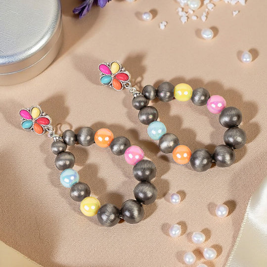 Color Burst Squash Blossom Earrings
