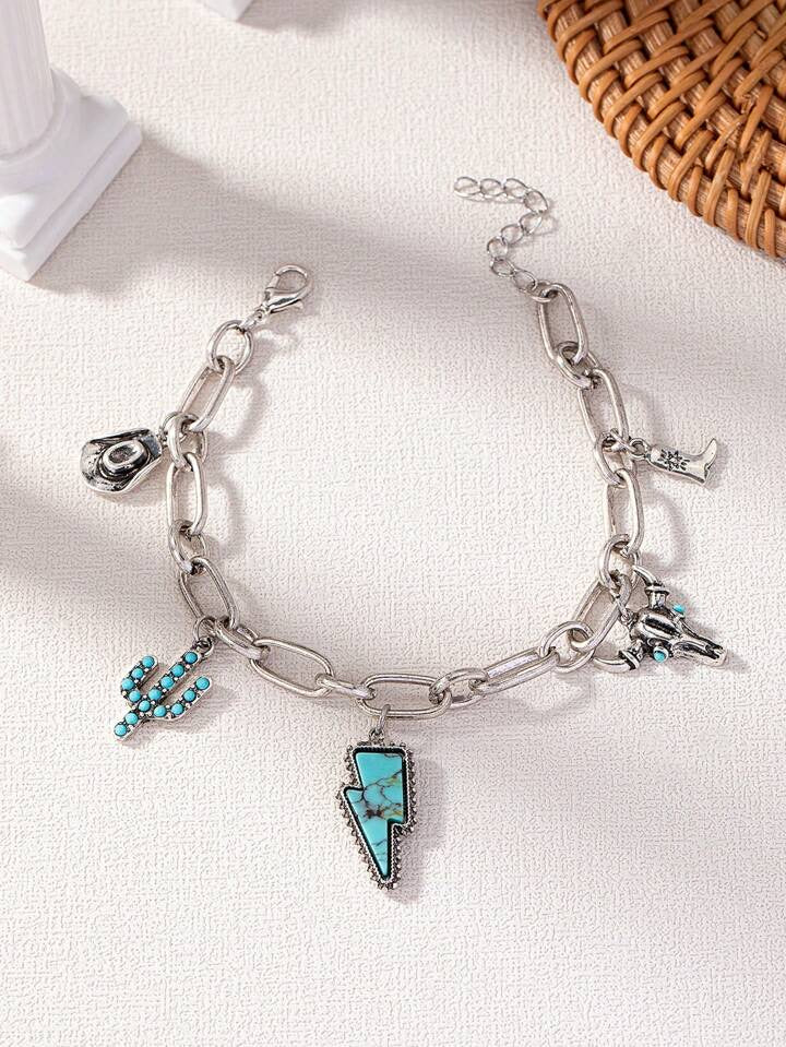 Link Chain Western Charm Bracelet