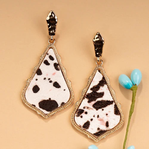 Clearance Hair On Cow Hide Dangle Earrings