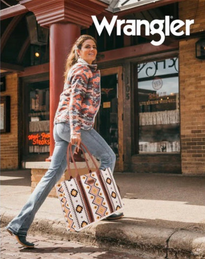 Wrangler Southwestern Dual Sided Print Canvas Tote