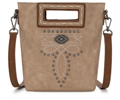 Montana West Cutout Bootstitch Embroidered Top Handle Crossbody Purse