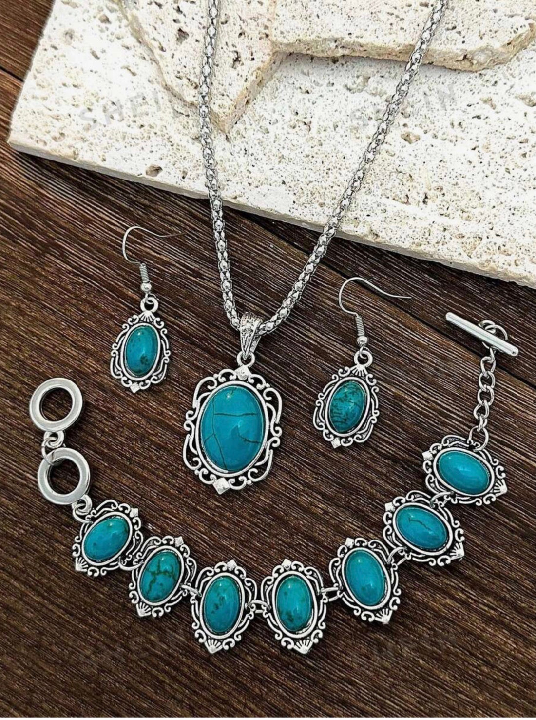 Bohemian Style Floral Geometric Jewelry Set