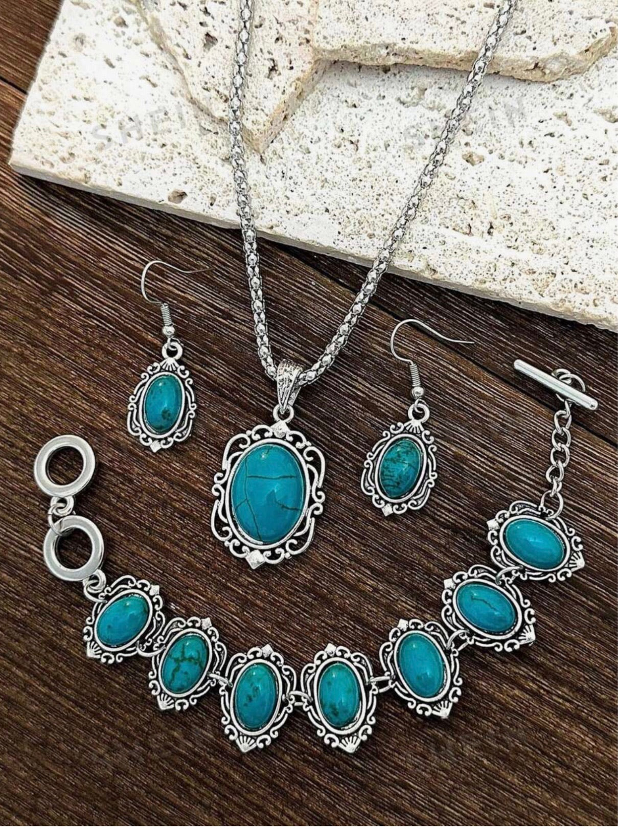 Bohemian Style Floral Geometric Jewelry Set