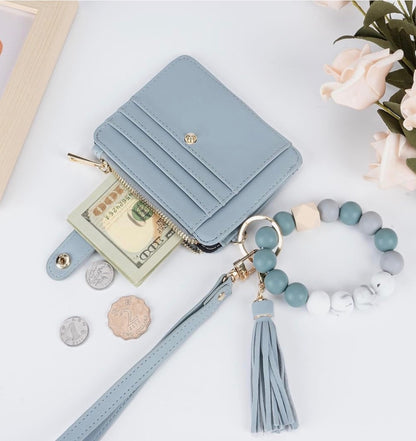Wristlet RFID Blocking Credit Card Holding Keychain Wallet