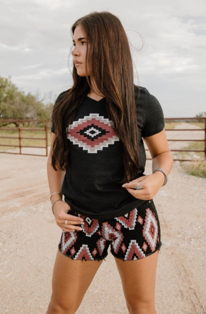 Lets Rock and Roll Aztec Style Shorts