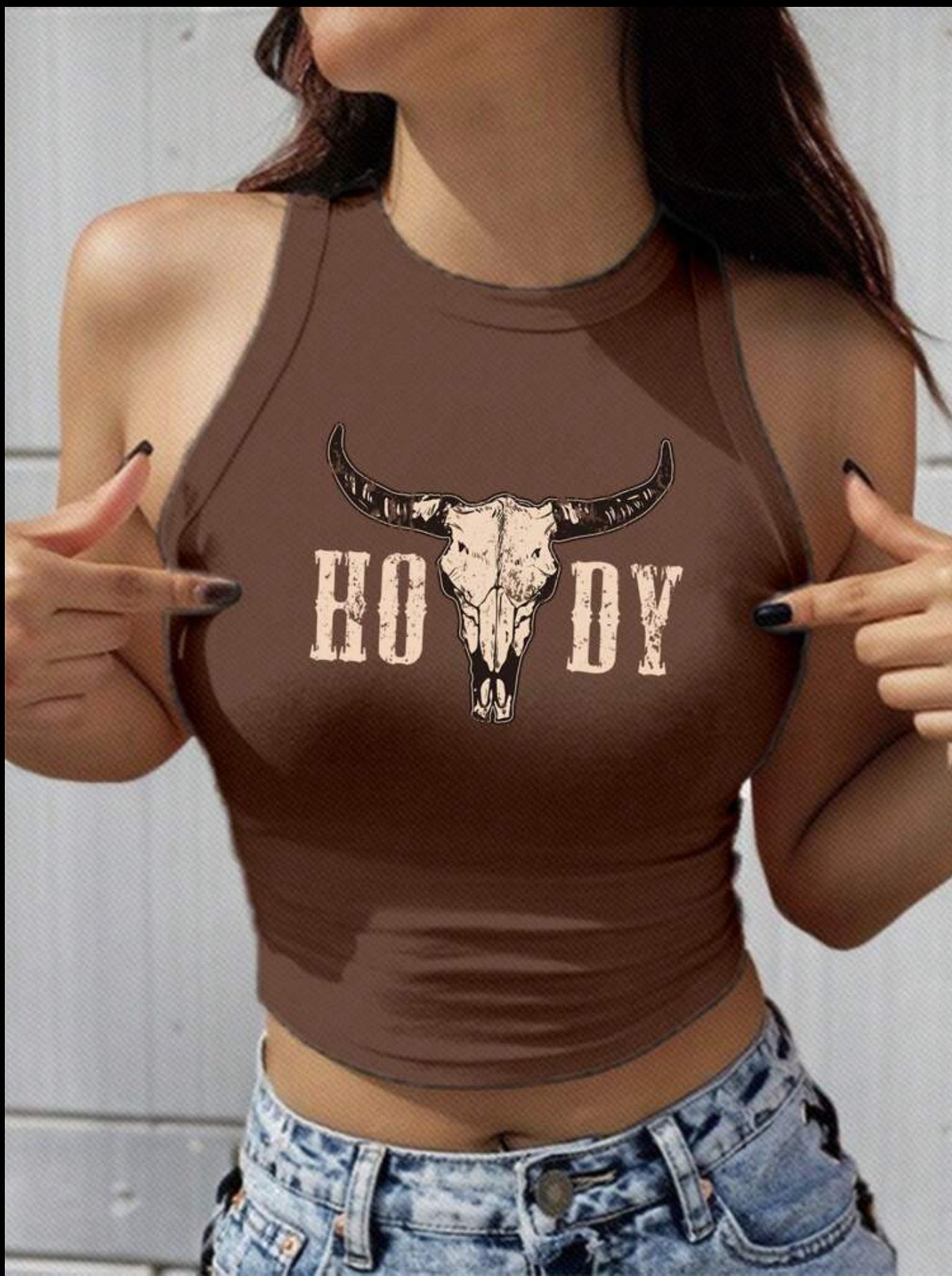 Howdy Skull Head Tank Top