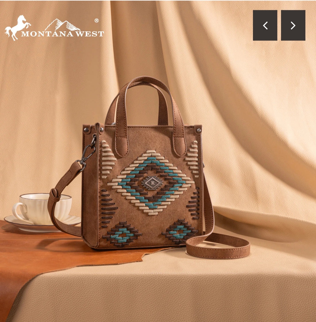 Montana West Aztec Collection Crossbody Mini Tote