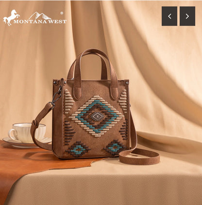 Montana West Aztec Collection Crossbody Mini Tote