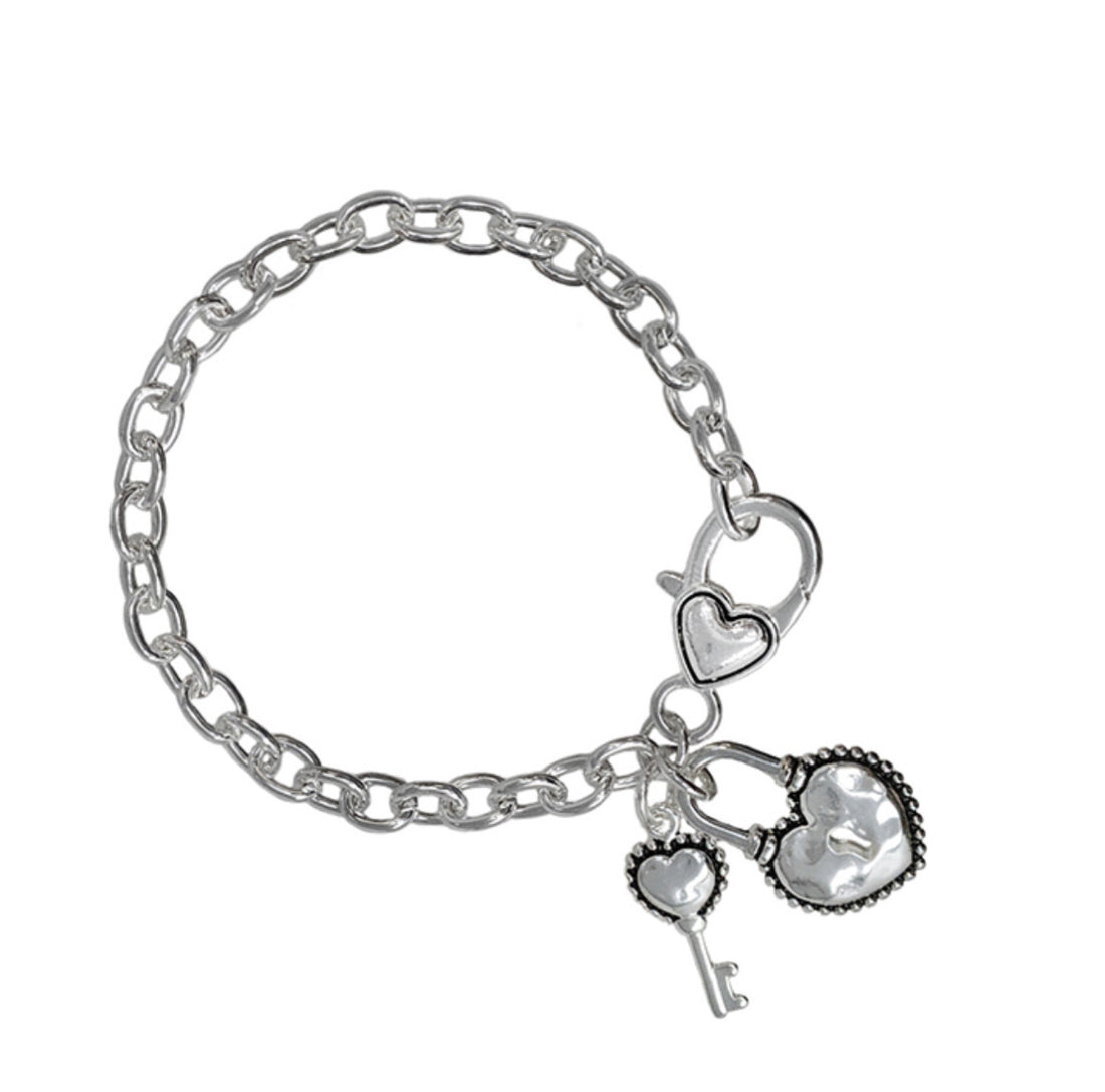 Faux Silver Charm Bracelet