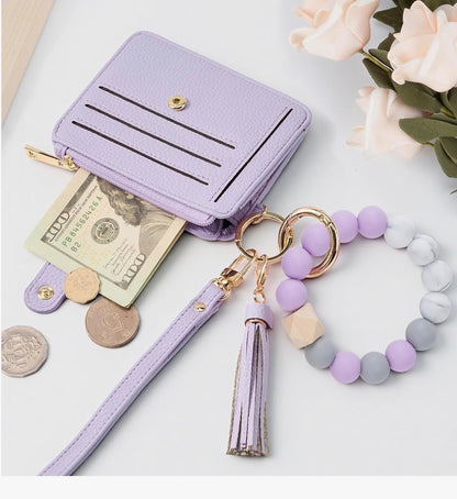 Wristlet RFID Blocking Credit Card Holding Keychain Wallet