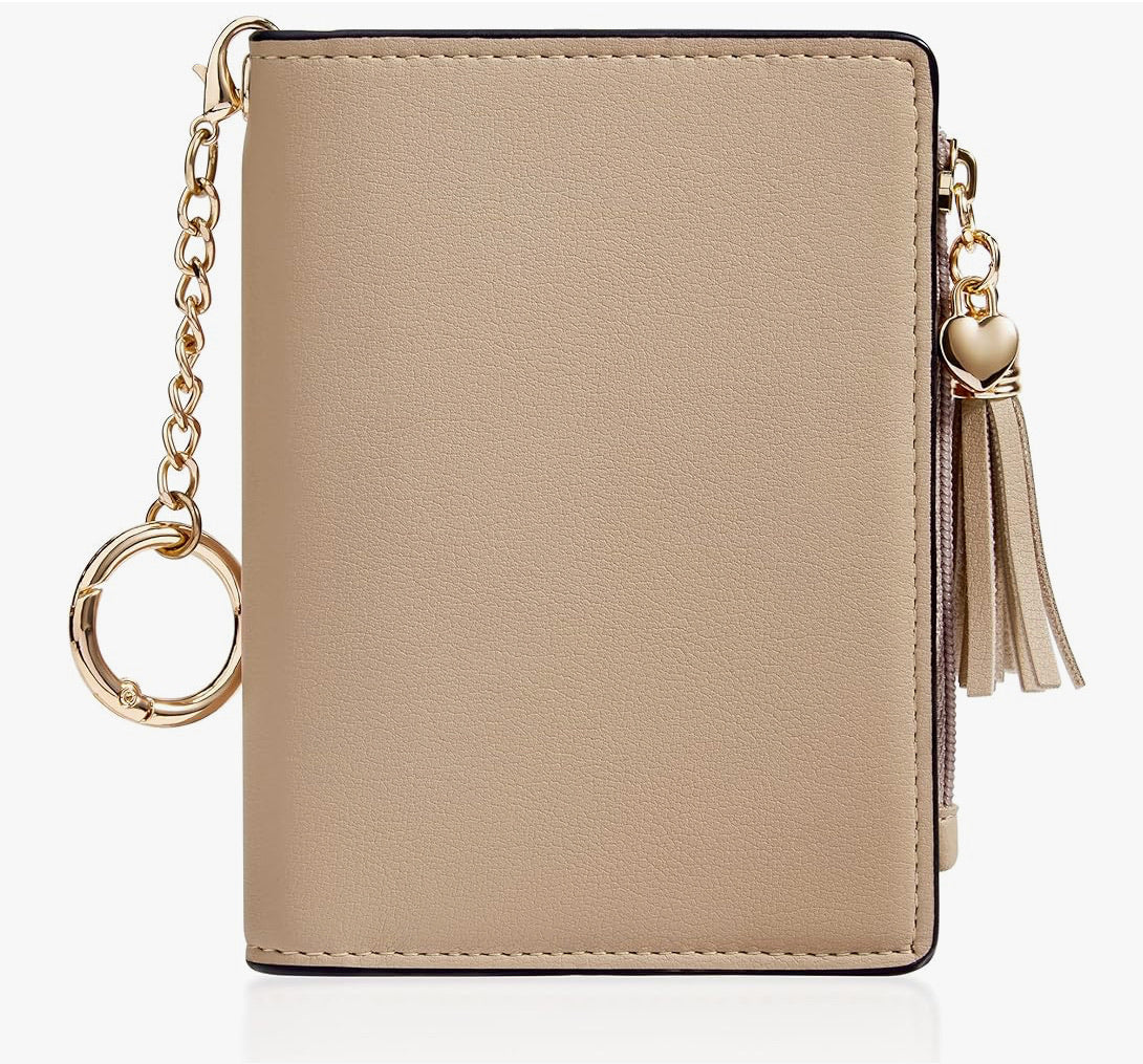 Cute RIFD Wallet with Zipper Coin Pocket and Tassel