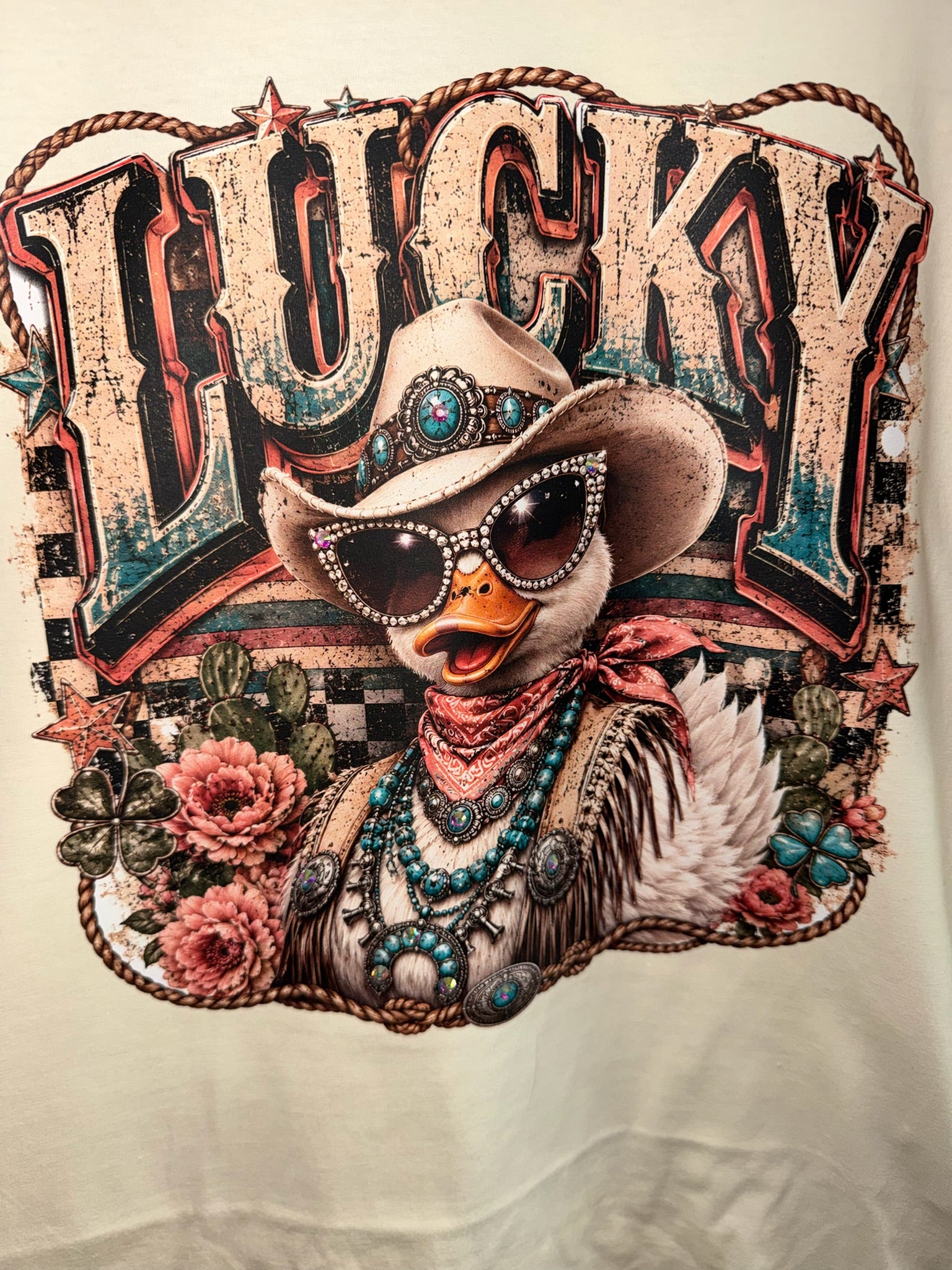 Lucky Duck Rhinestone Graphic Tee