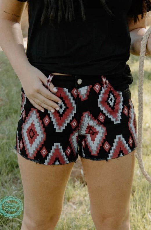 Lets Rock and Roll Aztec Style Shorts
