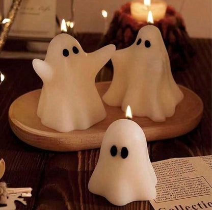 Ghost Candle Halloween Scented Candle - Smokeless Handmade Wax, Halloween Decoration