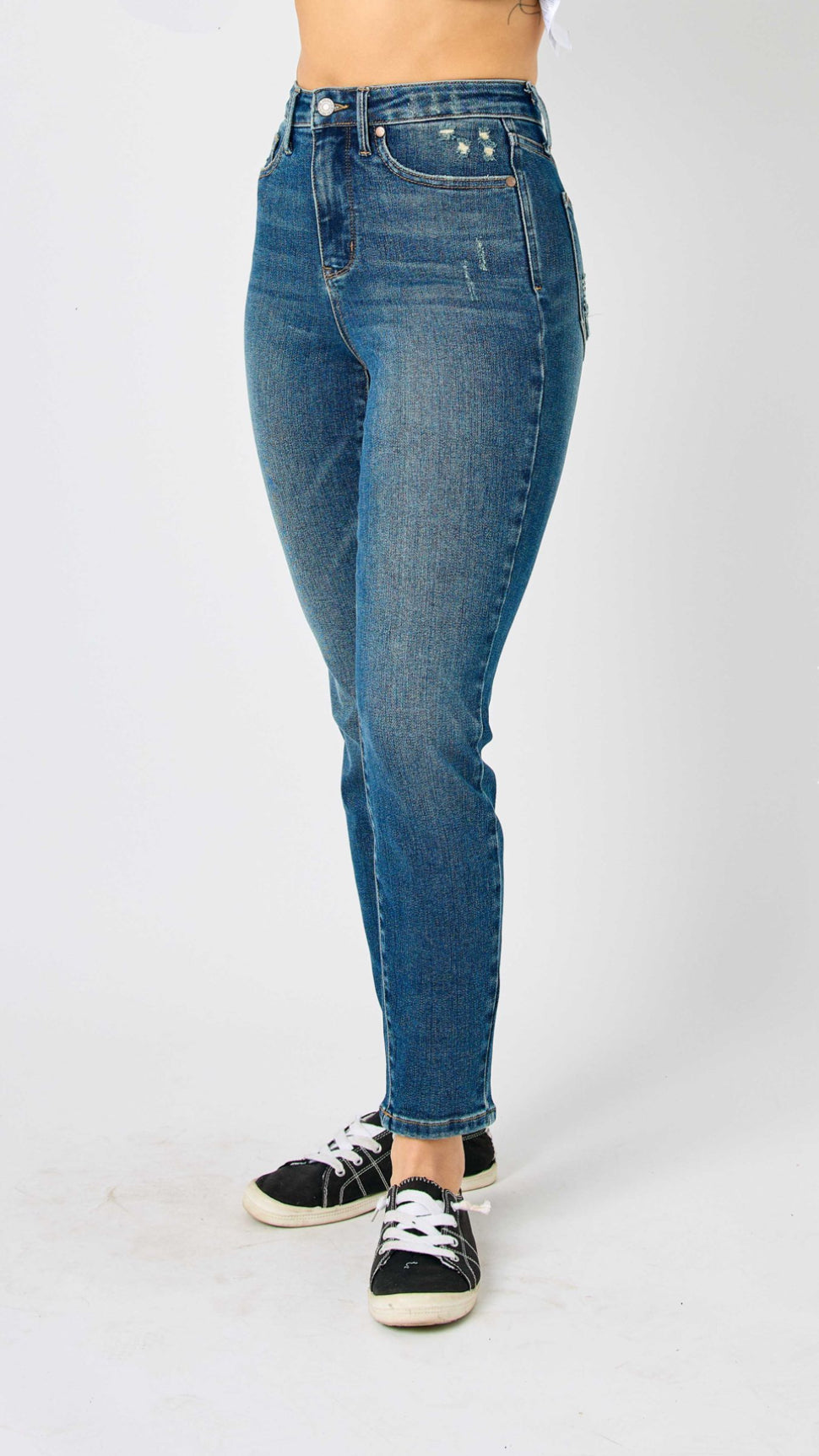 Judy Blue Tummy Control Ladies Ankle Length Denim Jeans