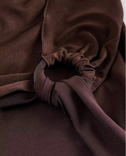 High Waist Midi Tie Wrap Skirt