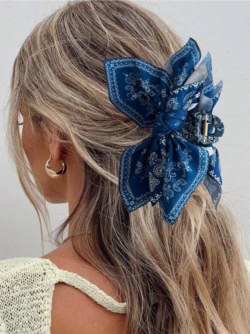 Vintage Elegant Bandana Butterfly Claw Clip