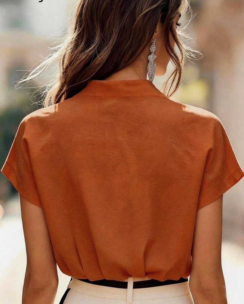 Burnt Orange Every Day Linen Top