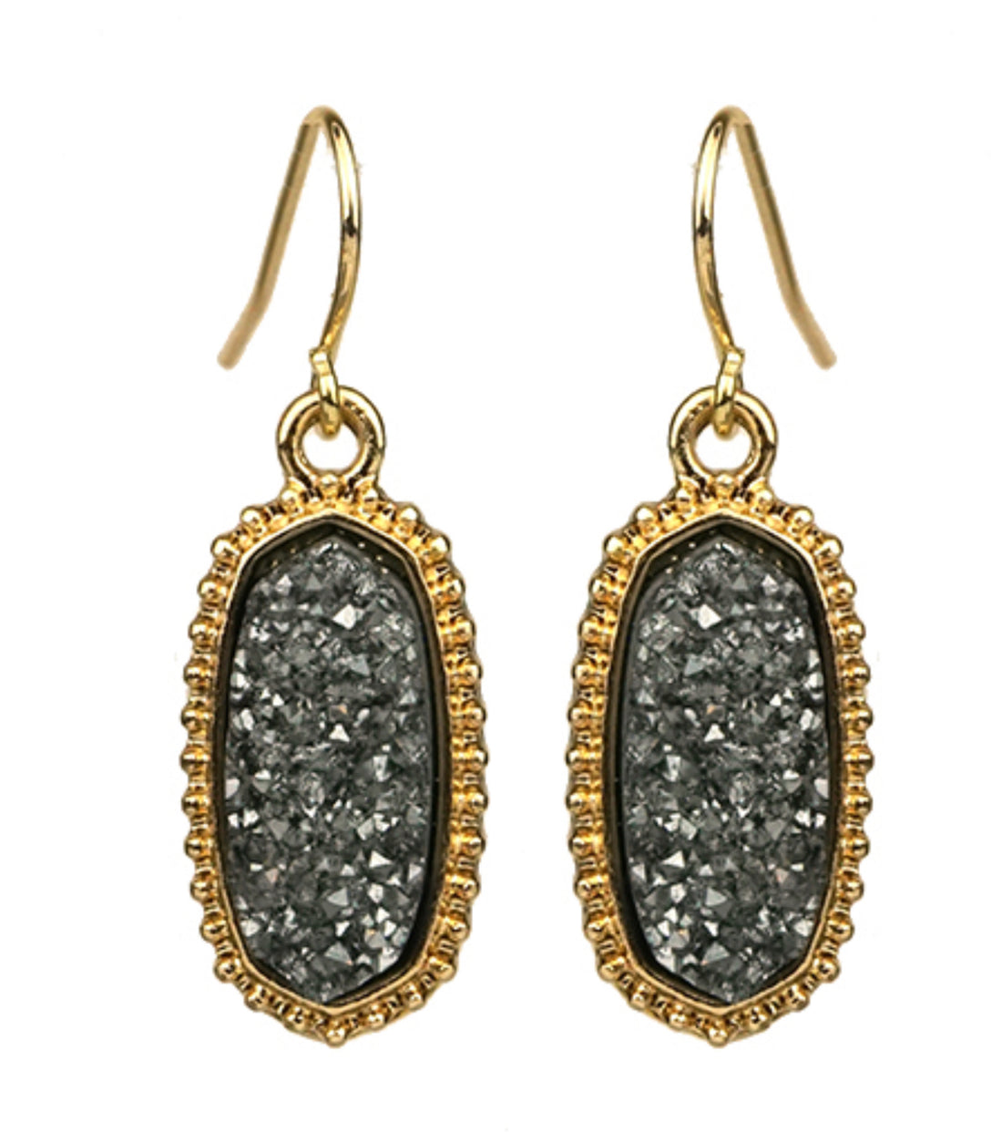 Anelise Druzy Drop Earrings In Goldtone