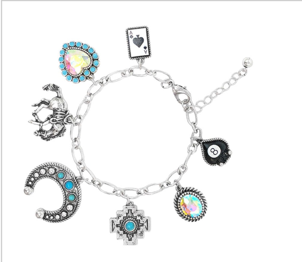 Iridescent Western Charm Bracelet
