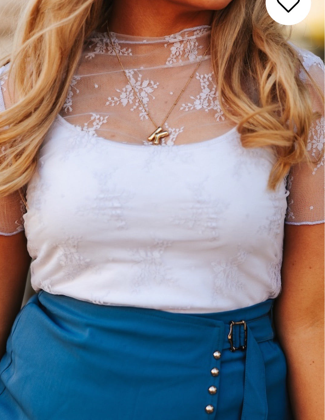 Lavender Lace Short Sleeve Mesh Top