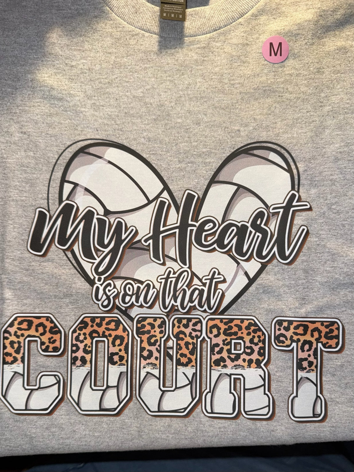 My Heart Is On That Court Volleyball Graphic Tee