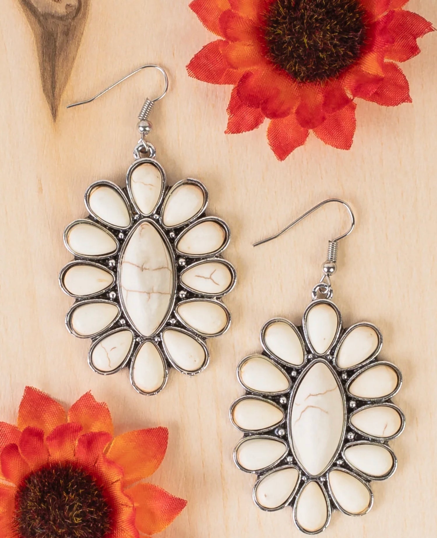 Squash Bottom Floral Style Drop Earrings