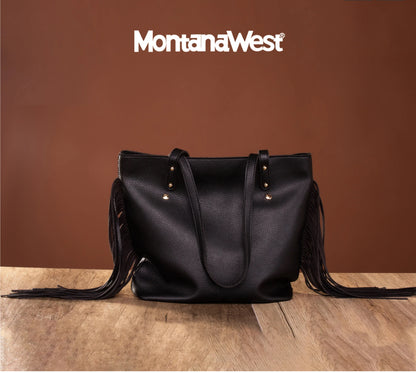 Montana West Leather Fringe Tote Bag