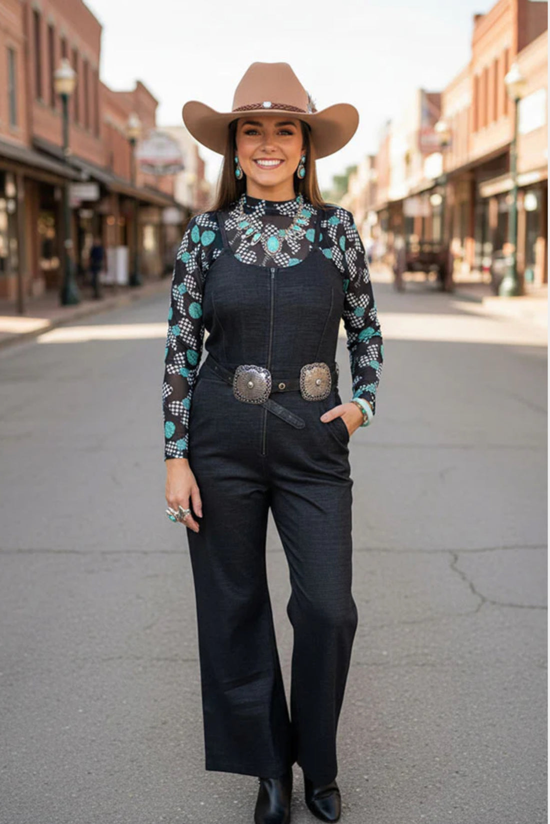 Black Denim One Piece Jumpsuit