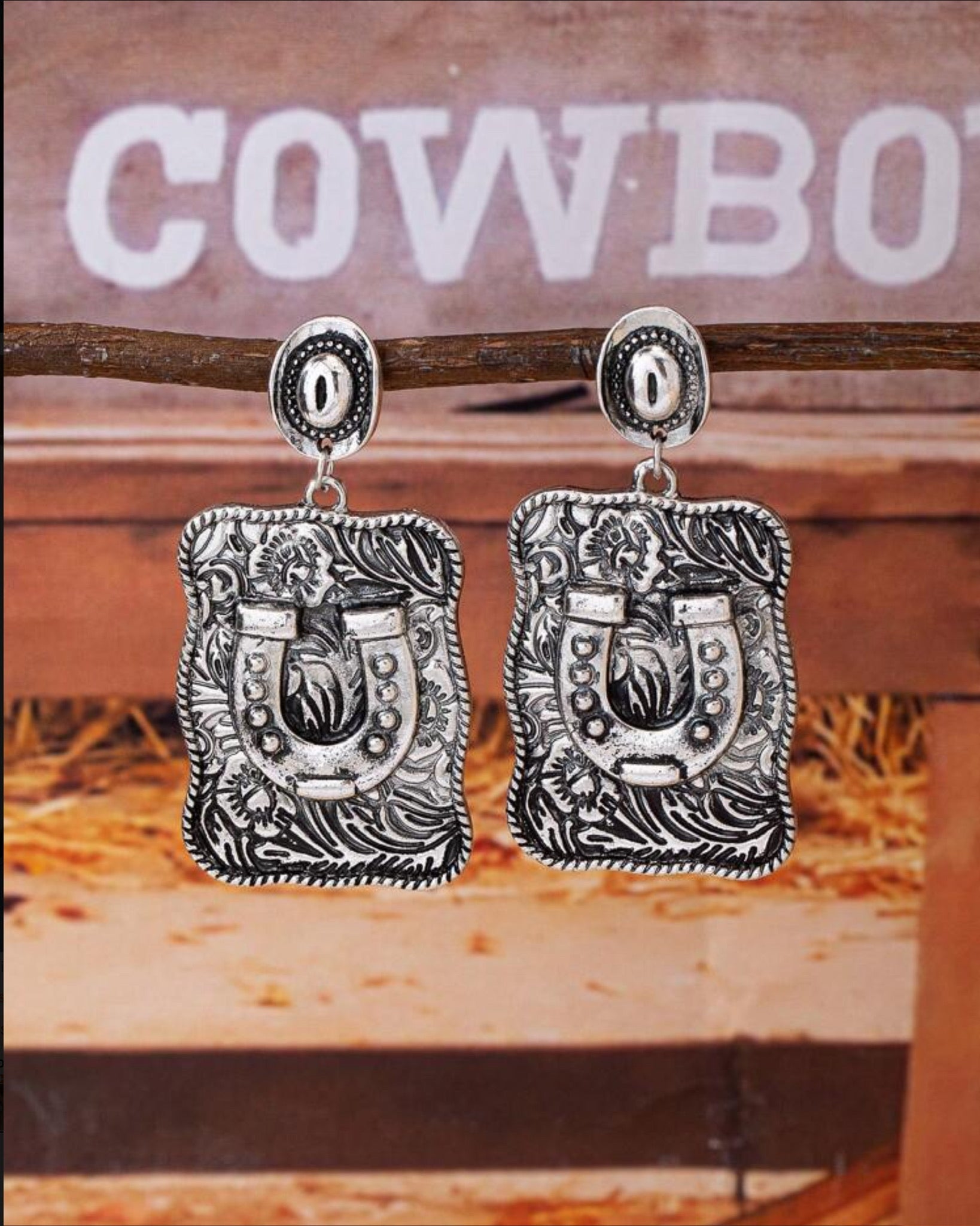 Vintage Retro Western Dangle Earrings