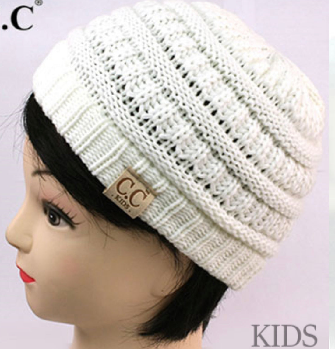 C.C. Kids Cable Knit Beanies