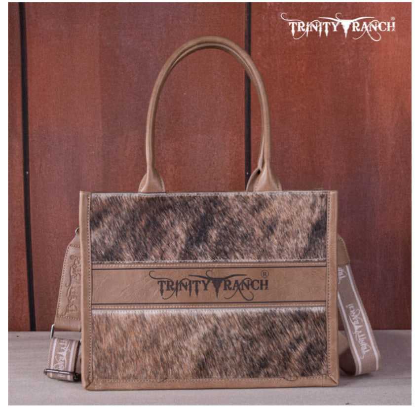 Trinity Ranch Hair On Concealed Carry Crossbody Tote