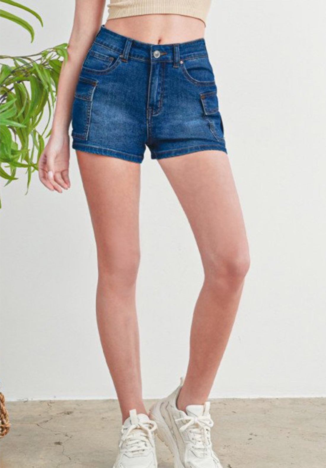Cargo Pocket Denim Jean Shorts